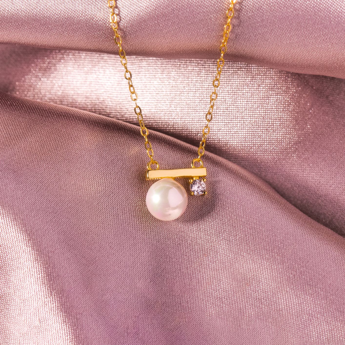 S925 Life is 90% How You React it Pearl Balance Necklace - Gift Packing