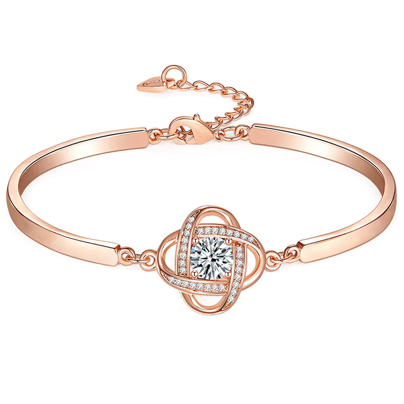 For Friend - I'll Always Be There For You Diamond Knot Bracelet