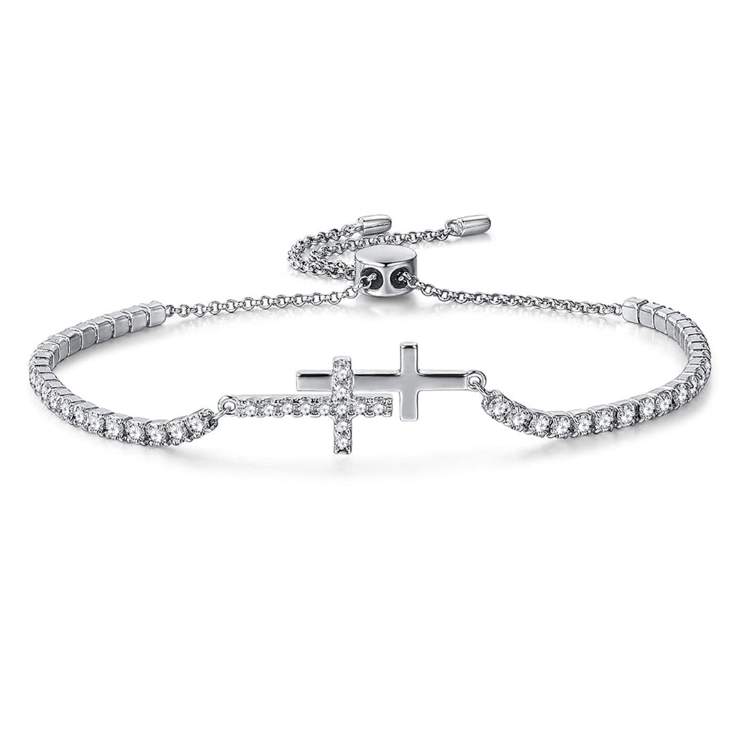 For Daughter - Pray on it Pray over it Pray through it Double Cross Bracelet-37bracelet
