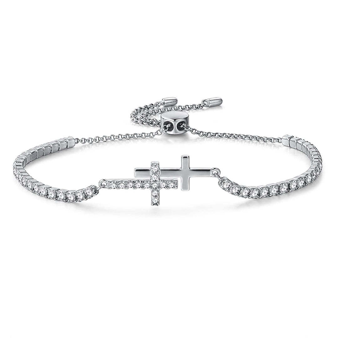 For Daughter - Pray on it Pray over it Pray through it Double Cross Bracelet-37bracelet