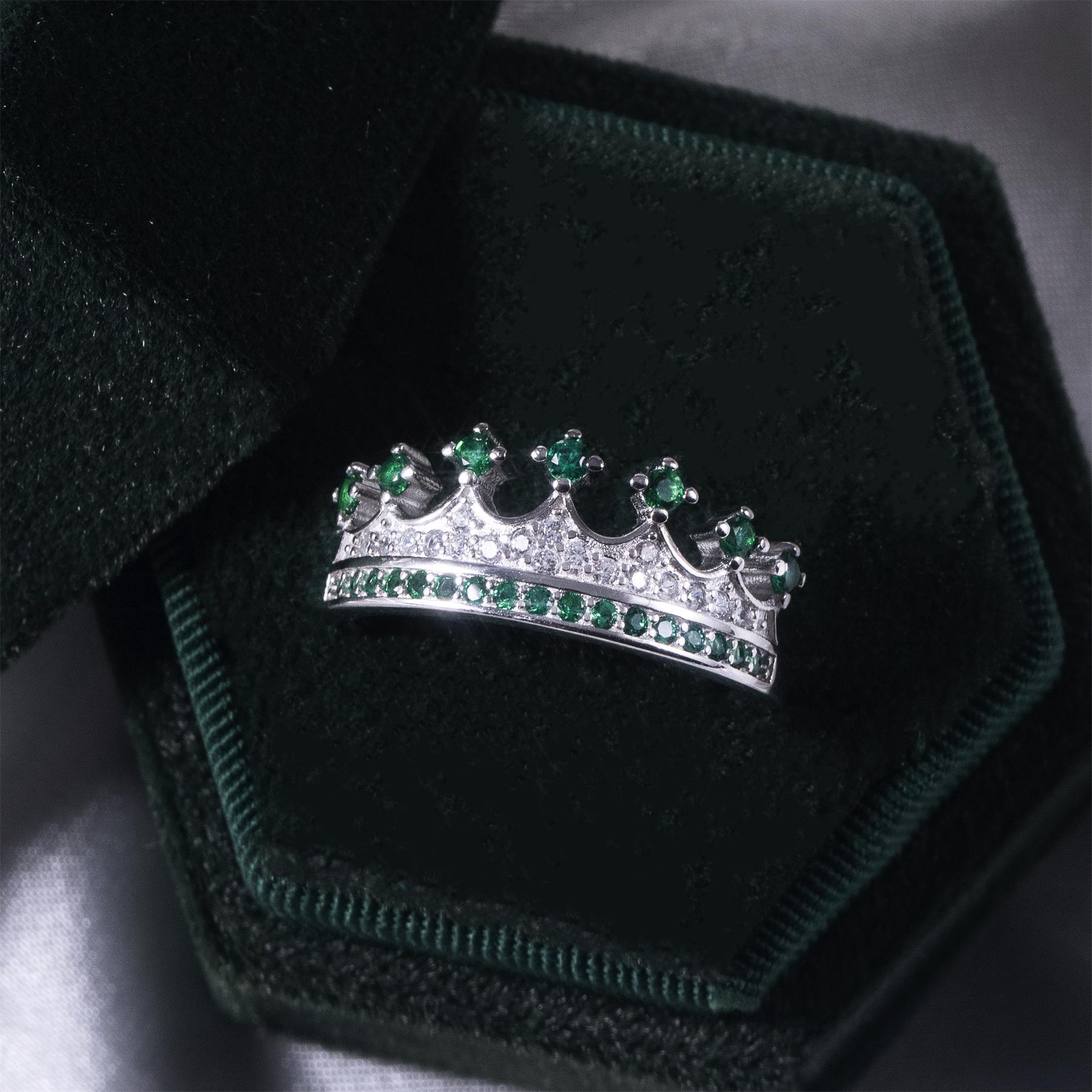 S925 The Green Crown Ring