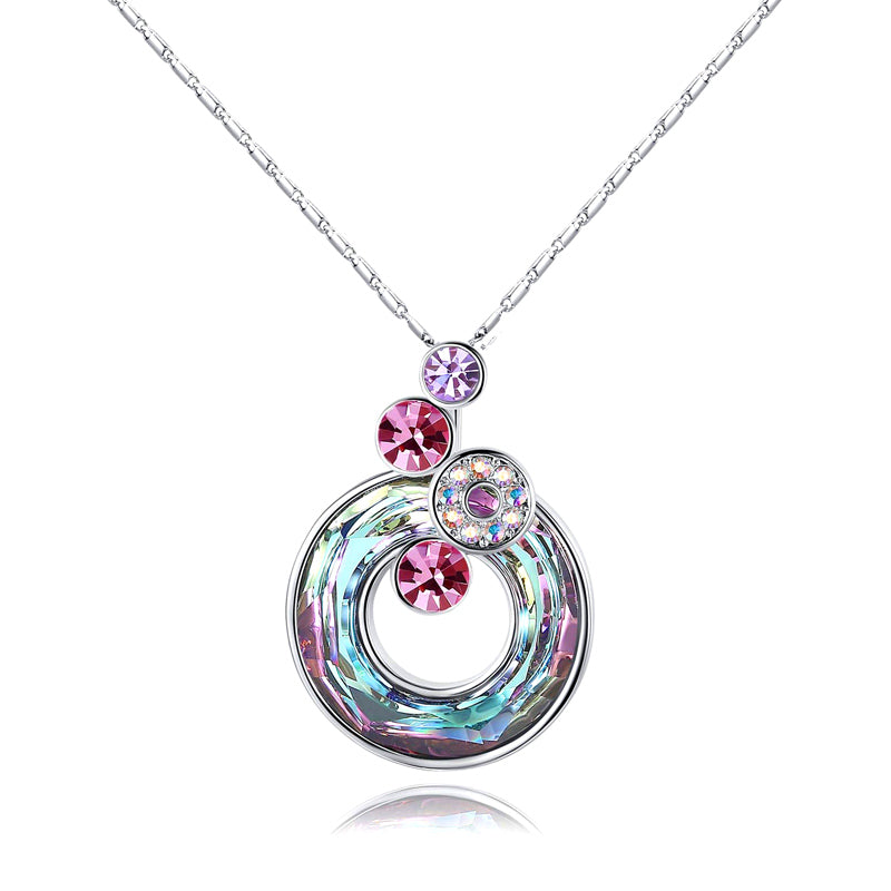 For Granddaughter - S925 Your Life is a Canvas Crystal Bubble Round Necklace