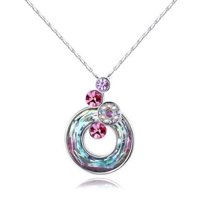 For Granddaughter - S925 Your Life is a Canvas Crystal Bubble Round Necklace