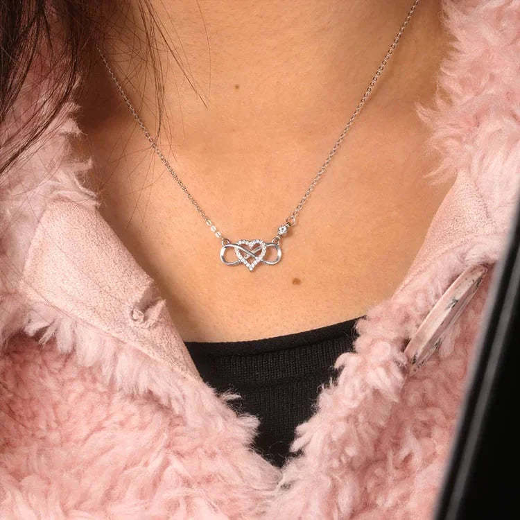 For Granddaughter/Daughter - S925 Always Keep Me in Your Heart for You are Always in Mine Infinity Love Necklace-37bracelet