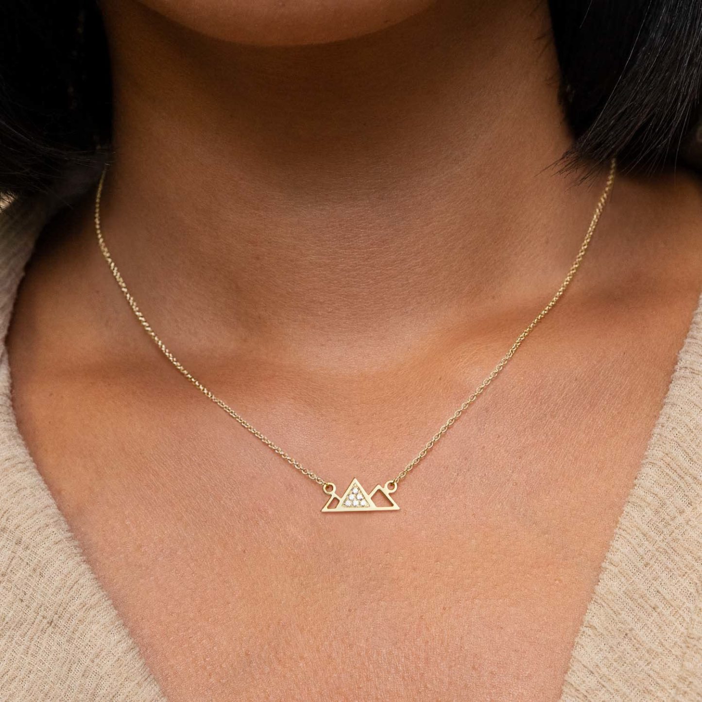 S925 Keep Climbing Triangle Mountain Necklace