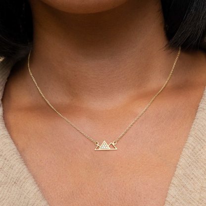 S925 Keep Climbing Triangle Mountain Necklace