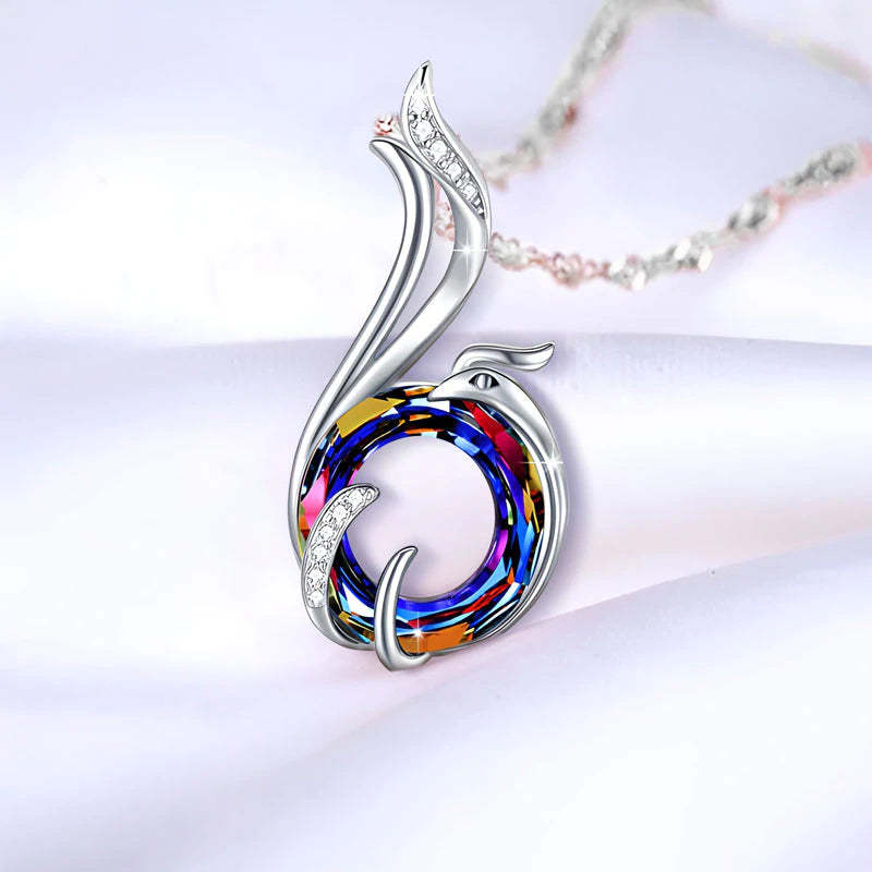 For Self - S925 The Fire Inside Me Burns Brighter Than The Fire Around Me Nirvana of Phoenix Necklace