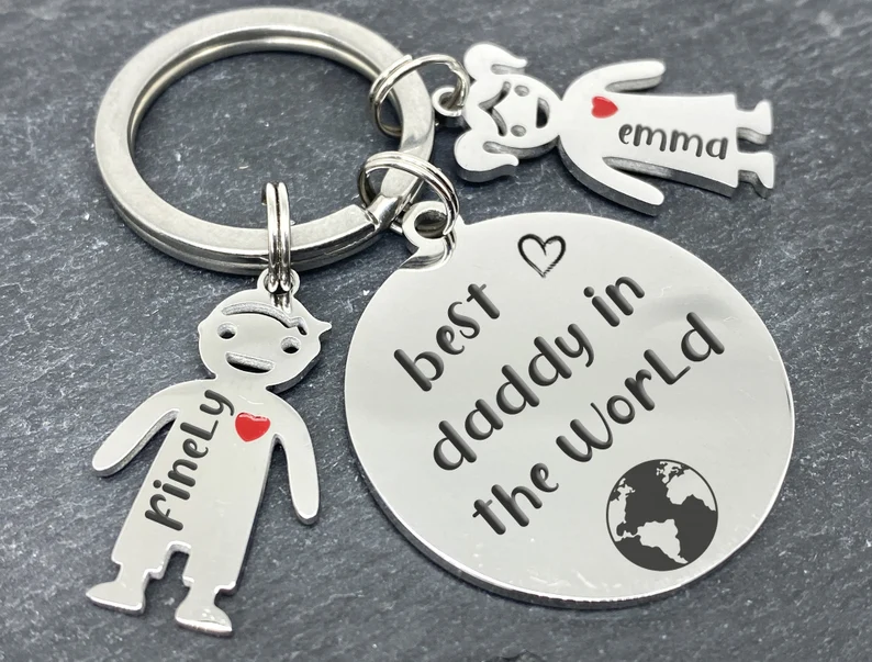 For Father - Specialized with Kids' Names Little Person Keychain