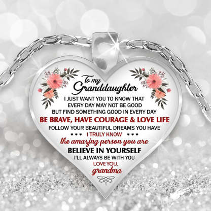 For Granddaughter - I'll Always Be With You Heart Necklace-37bracelet