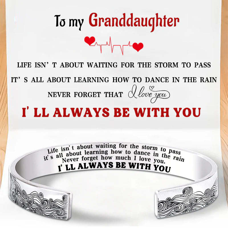 For Granddaughter - I'll Always Be There For You Wave Cuff Bracelet-37bracelet