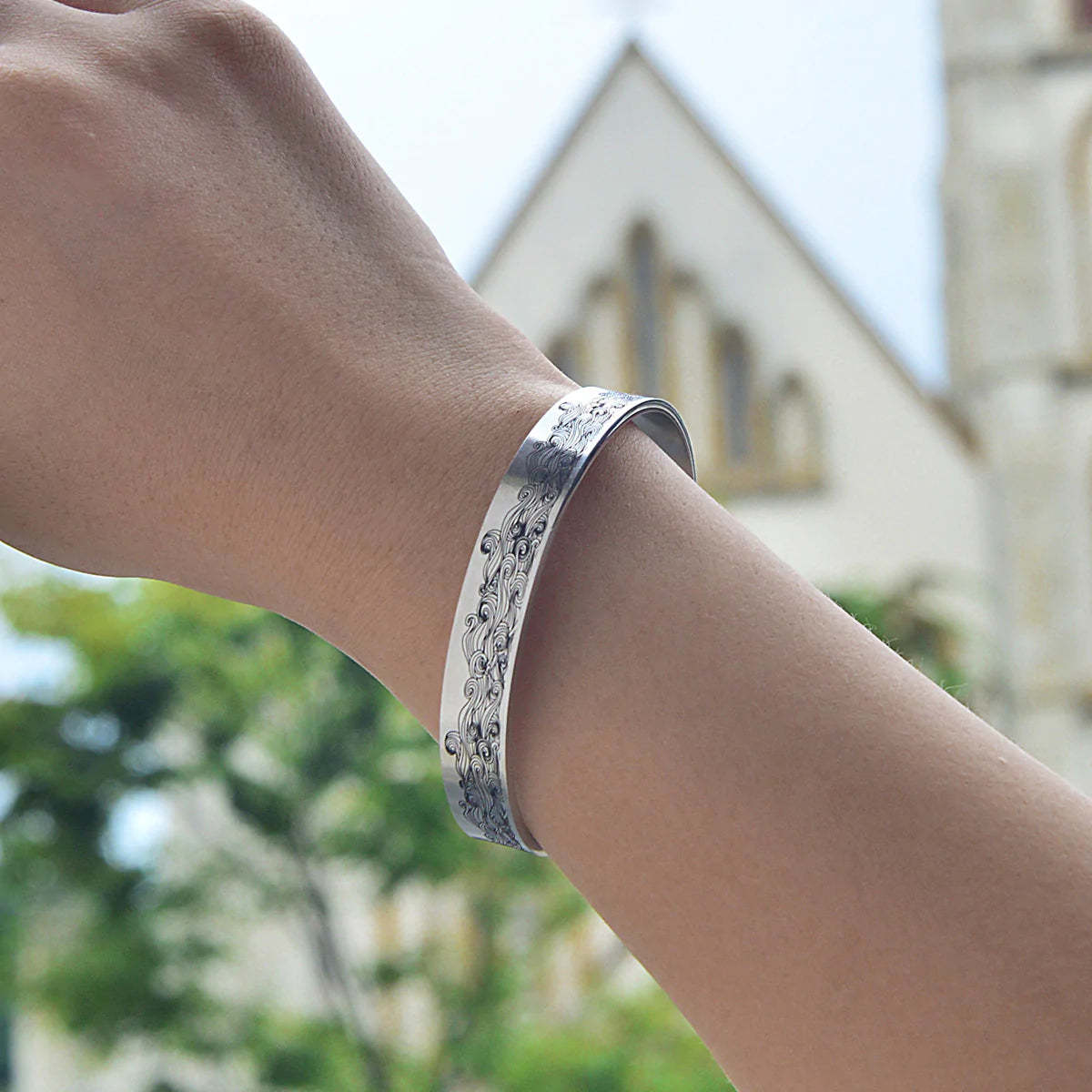 When Life Tries To Knock You Down Remember How Badass You Are Wave Cuff Bracelet