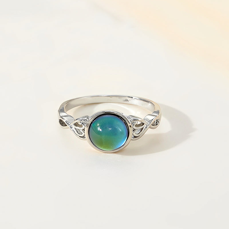 S925 Mood Ring Color Changing Circle Diamond Color Changing Ring