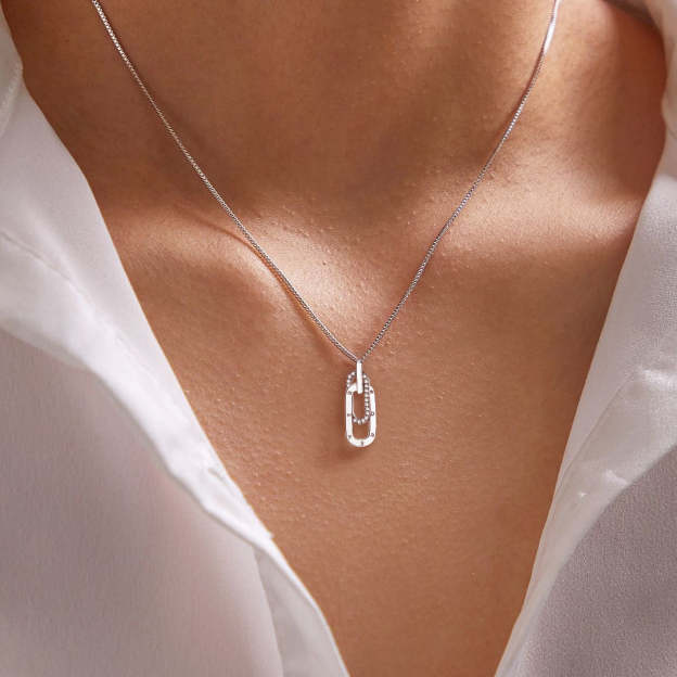 S925 Mother & Daughter Forever Linked Together Necklace - Silver