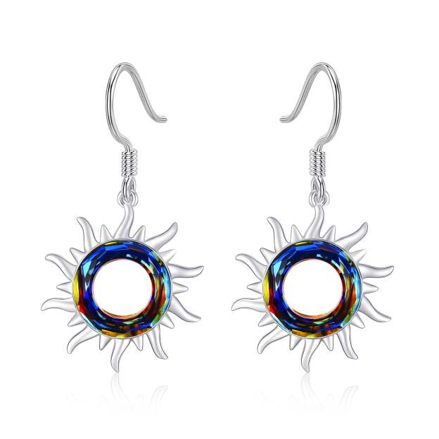S925 Crystal Sun Earrings