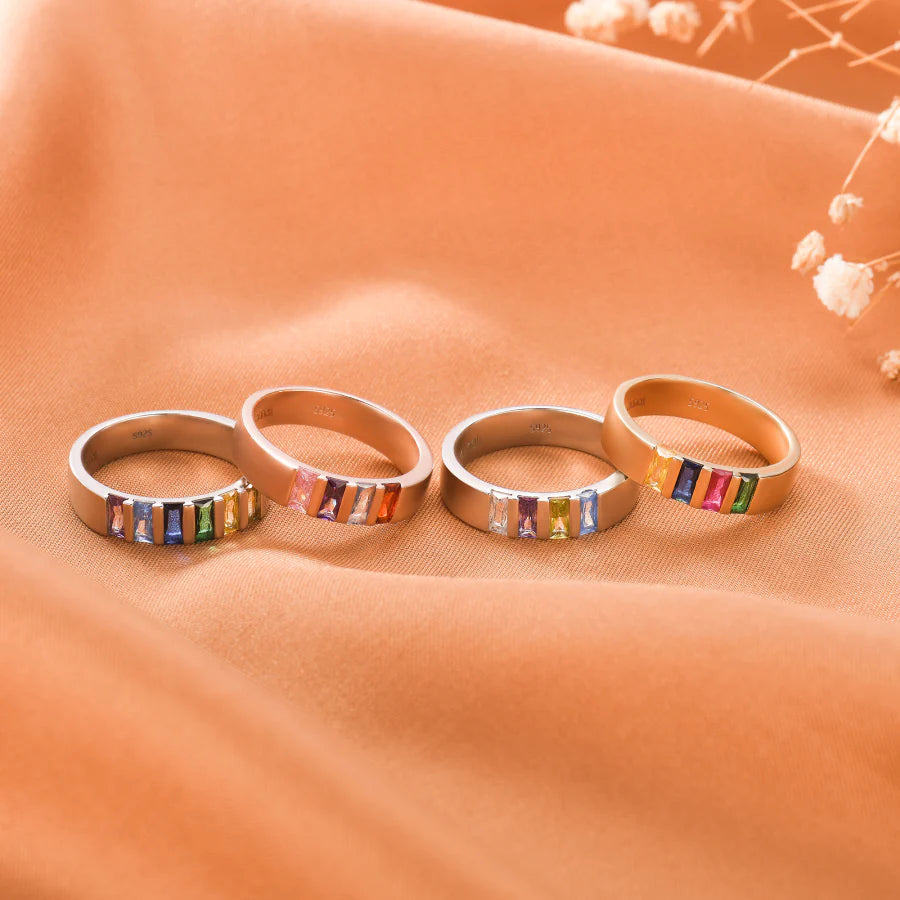 Custom Birthstone Family Elegant Ring