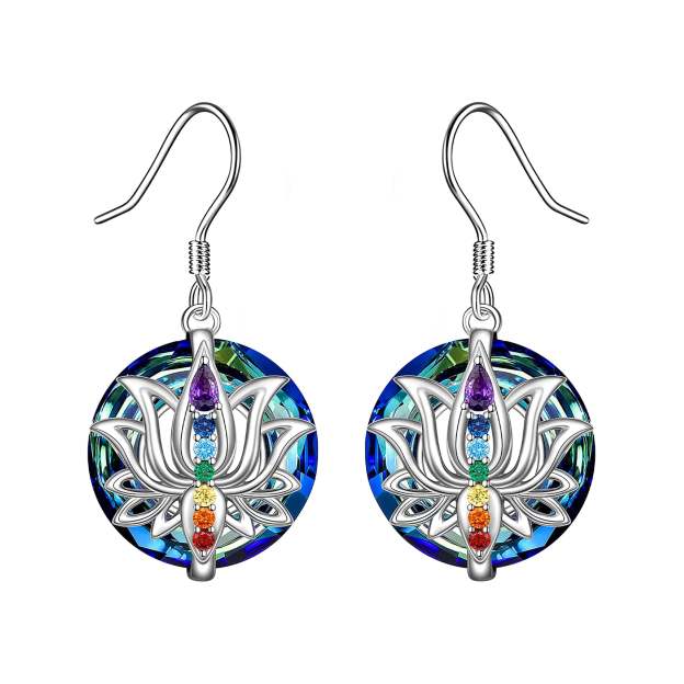 S925 Slow Down and Breathe Colorful Crystal Lotus Necklace