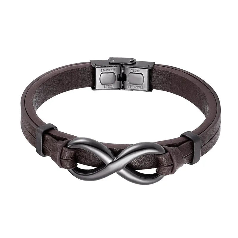 For Love - I Love You Until Infinity Runs Out Leather Bracelet