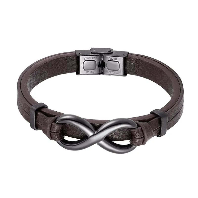 For Love - I Love You Until Infinity Runs Out Leather Bracelet