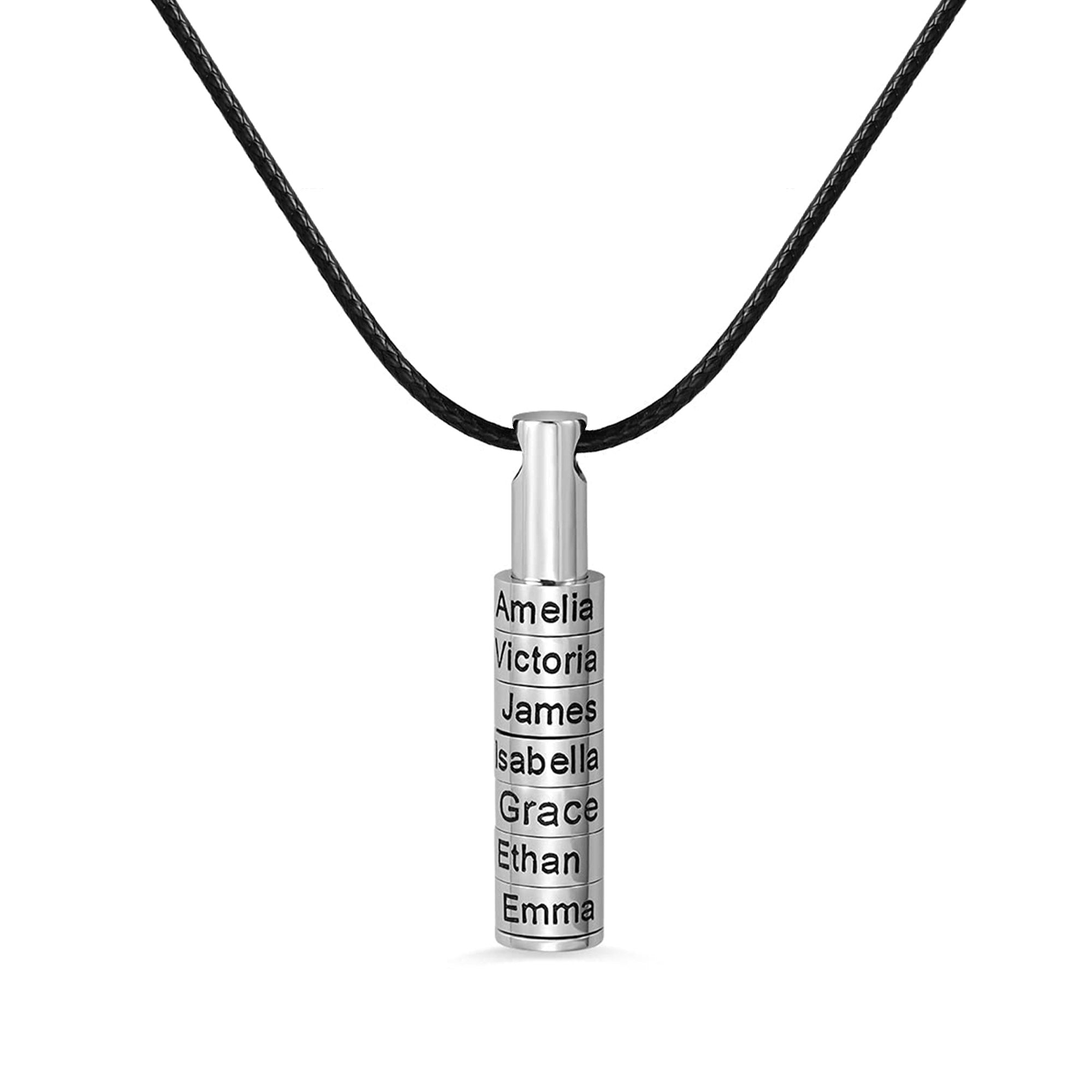 For Father - Cylinder Beads Name Custom Necklace