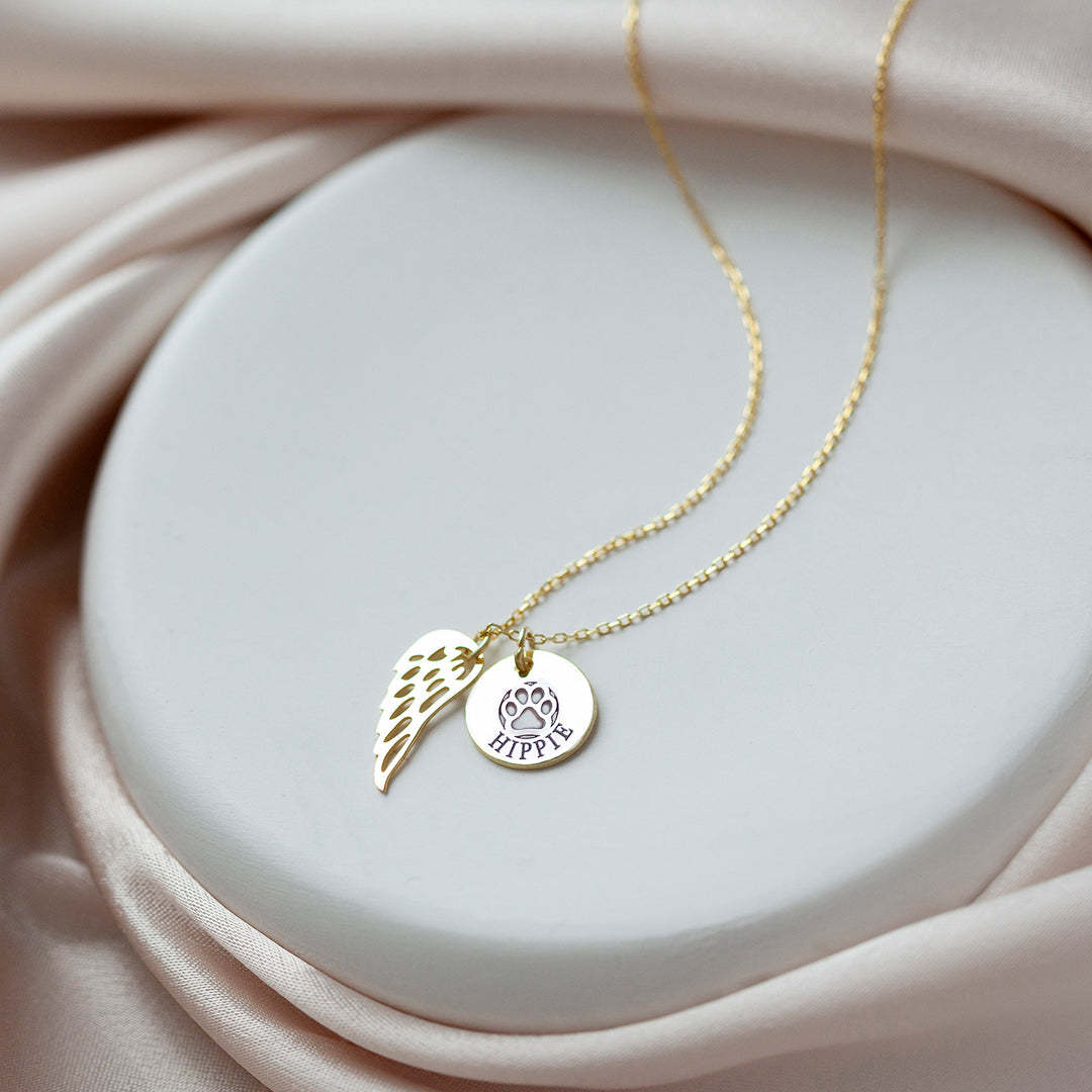 For Memorial - S925 You Will Never Leave My Heart Pet Name Custom Necklace