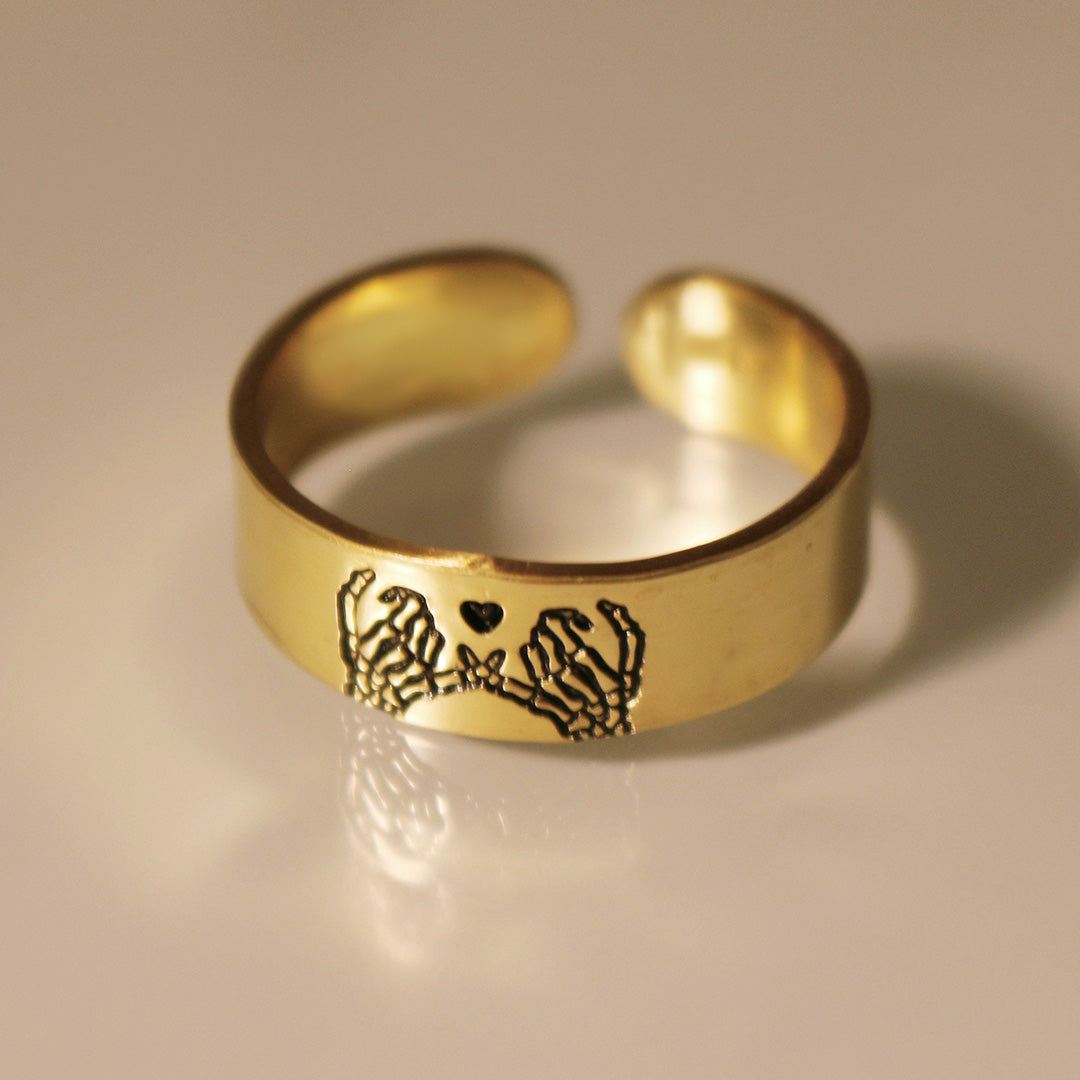 For Friend - S925 Ride or Die Skeleton Pinky Promise Ring