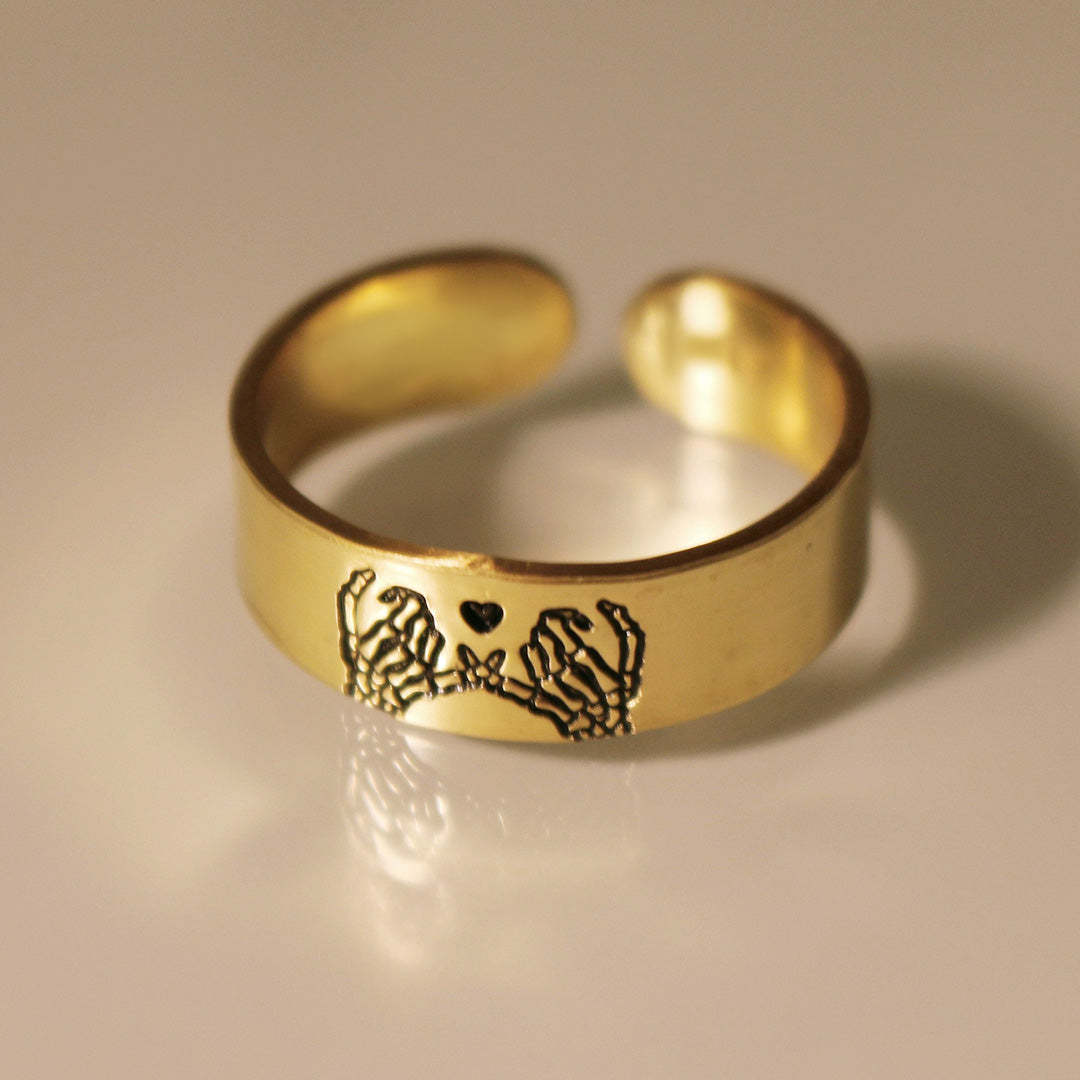 For Friend - S925 Ride or Die Skeleton Pinky Promise Ring
