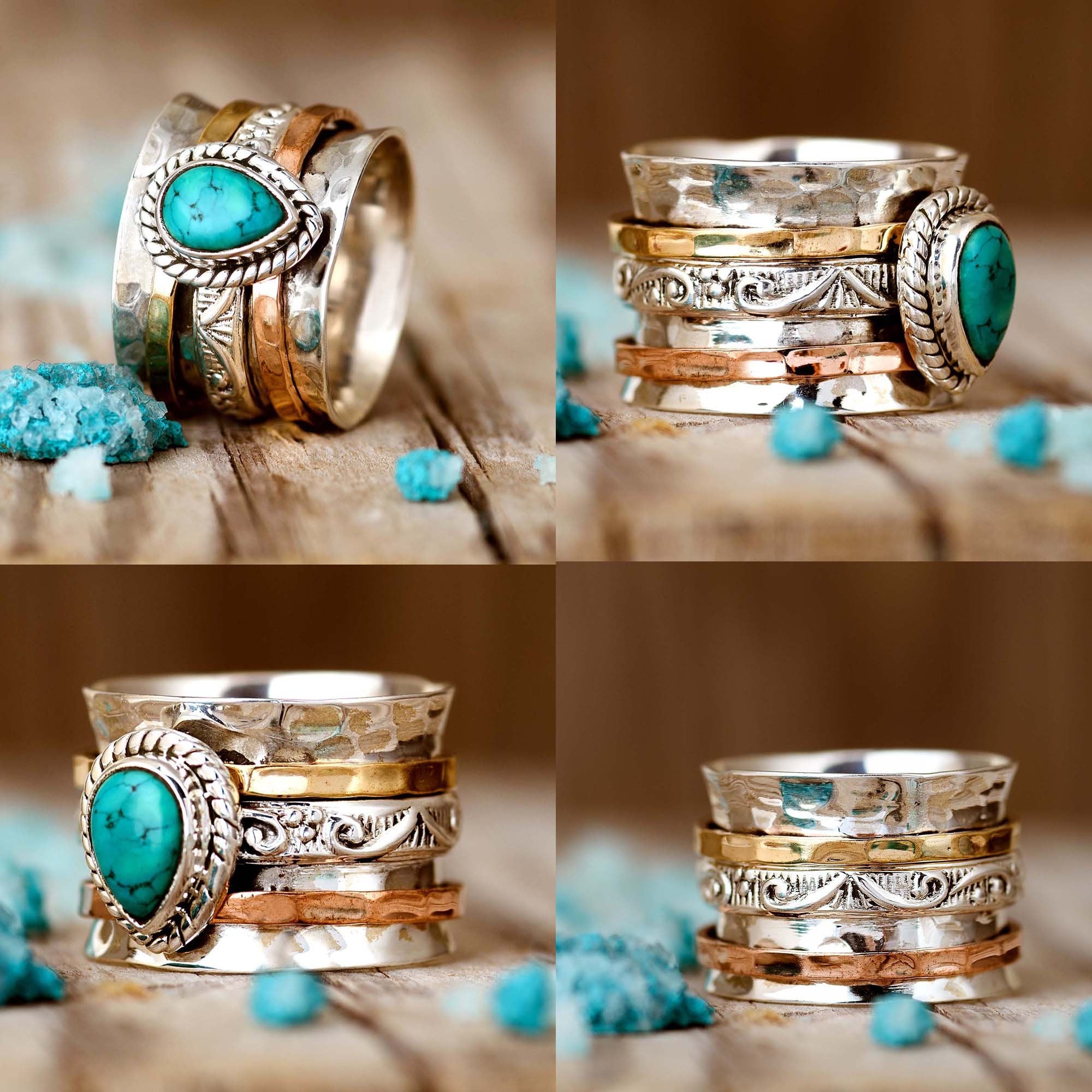 S925 Tranquil Oasis-The Serenity Turquoise Large Circle Ring
