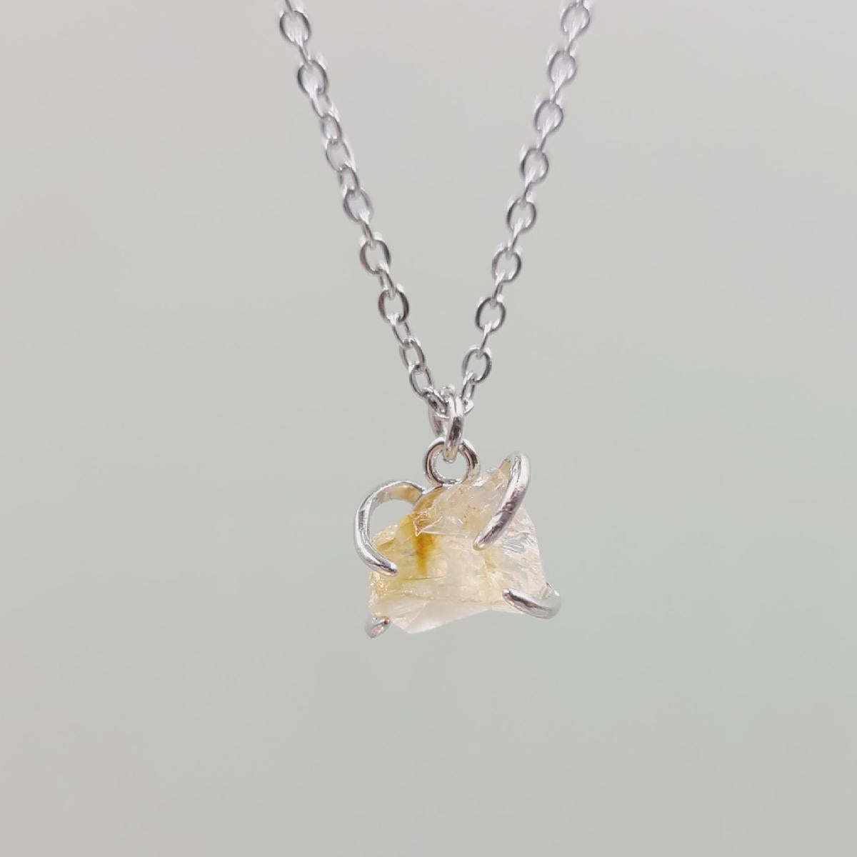 Raw Stone Birthstone Necklace