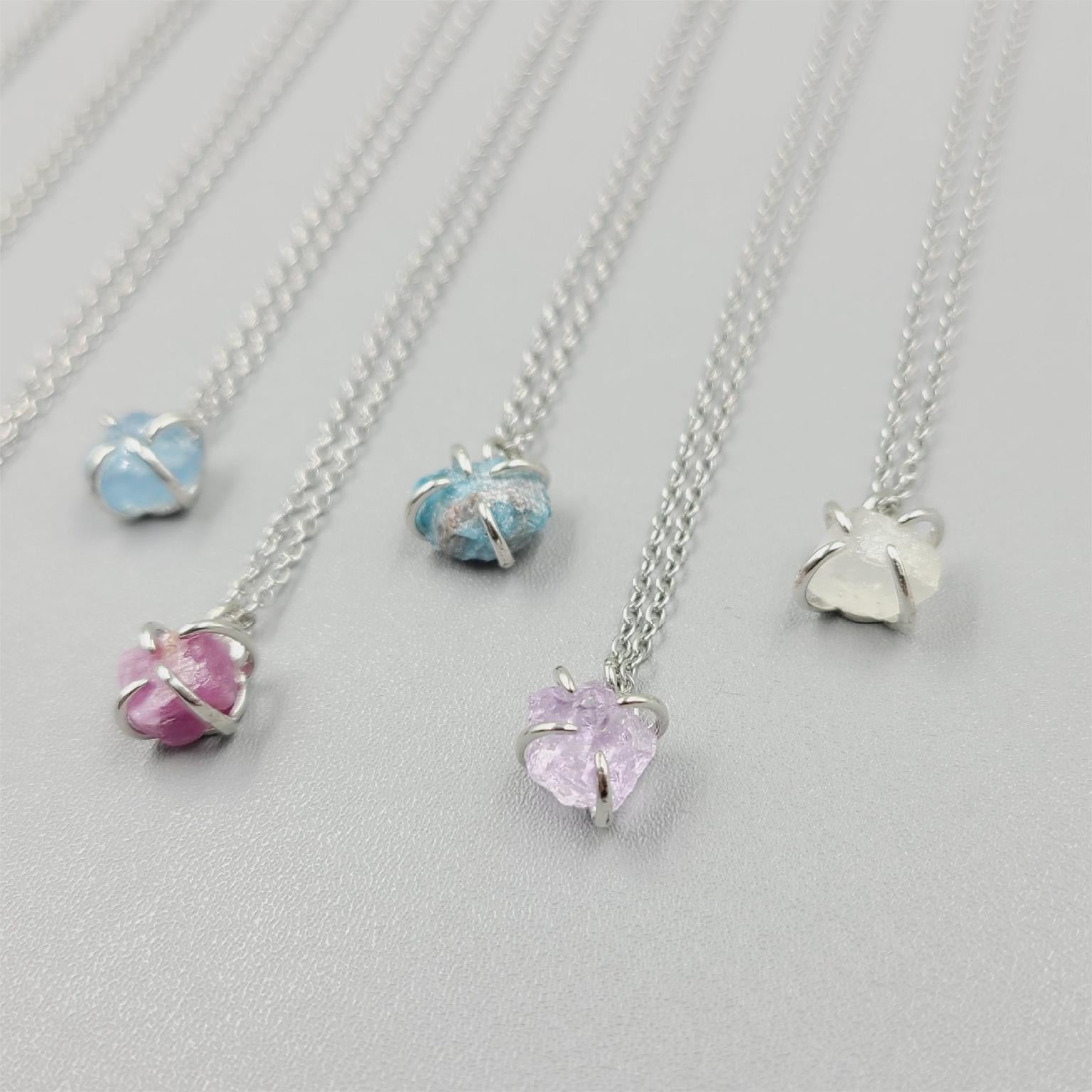 Raw Stone Birthstone Necklace