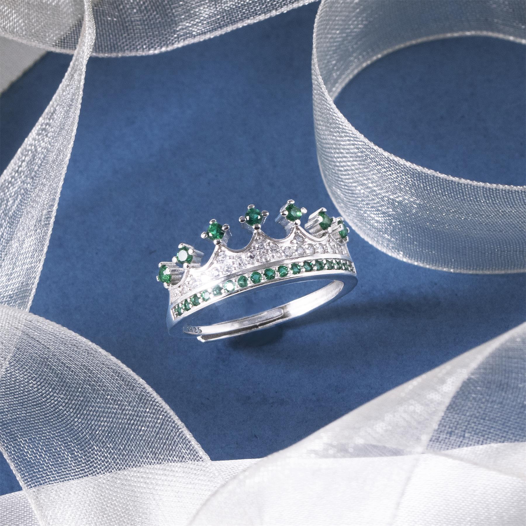 S925 The Green Crown Ring