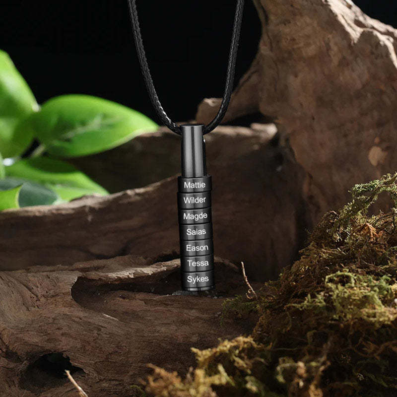 For Father - Cylinder Beads Name Custom Necklace