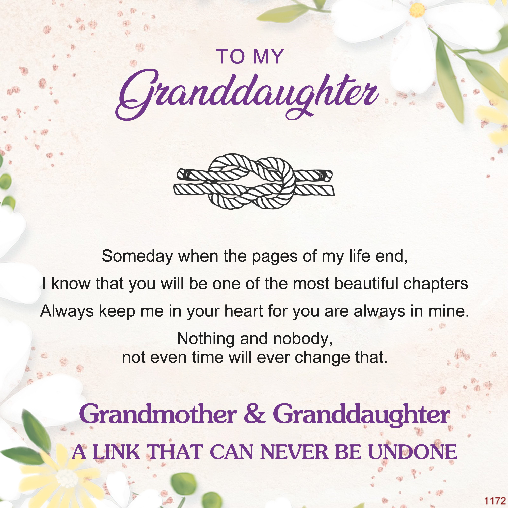 For Granddaughter - A Link That Can Never Be Undone Peach Blossom Knot Bracelet