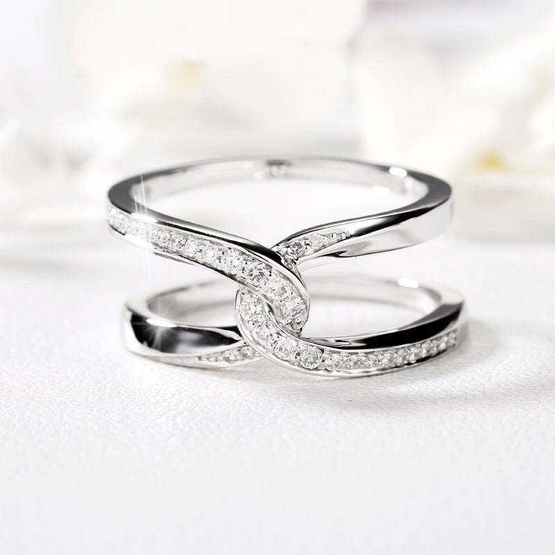 S925 No Matter How Busy We May be Our Hearts are Always Linked Together Cross Ring