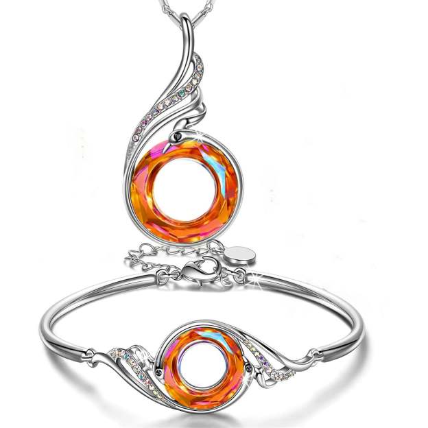 For Self - I Survived Because The Fire Inside Me Burns Brighter Than The Fire Around Me Crystal Necklace