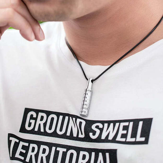 For Father - Cylinder Beads Name Custom Necklace