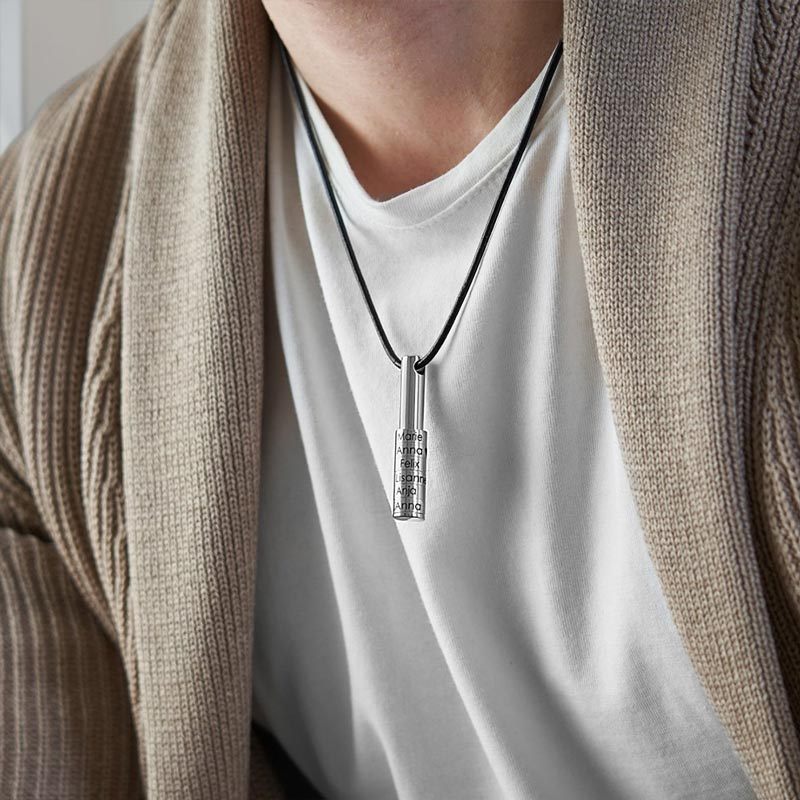 For Father - Cylinder Beads Name Custom Necklace