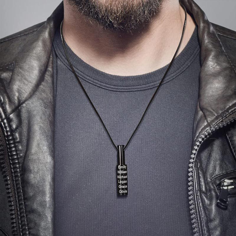 For Father - Cylinder Beads Name Custom Necklace