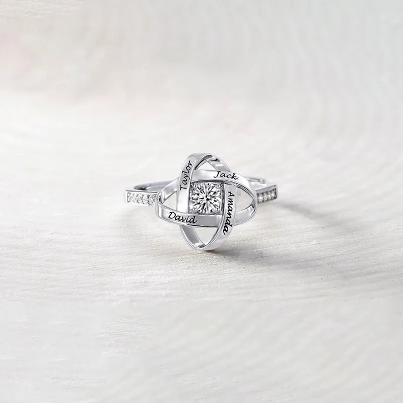 S925 Custom Name Knot Ring