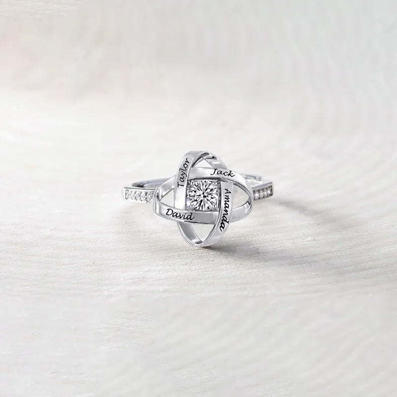 S925 Custom Name Knot Ring