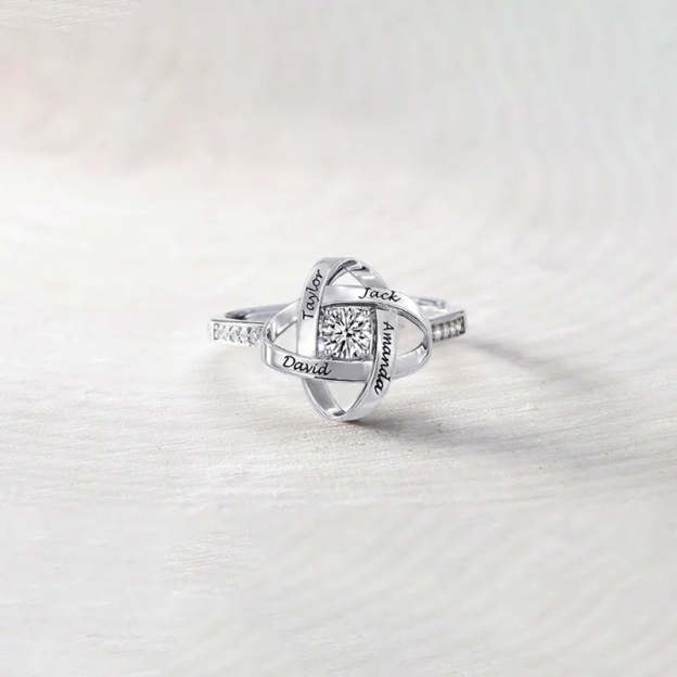 S925 Custom Name Knot Ring