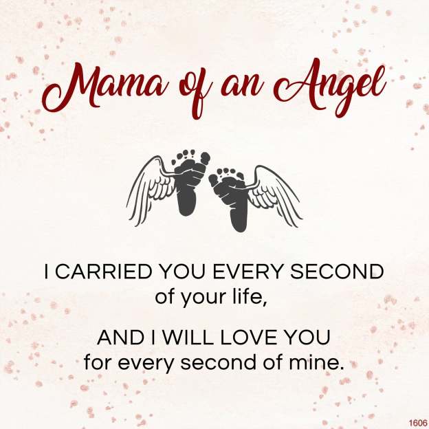 For Mother/Daughter - Mama Of An Angel Baby Feet Wing Ring