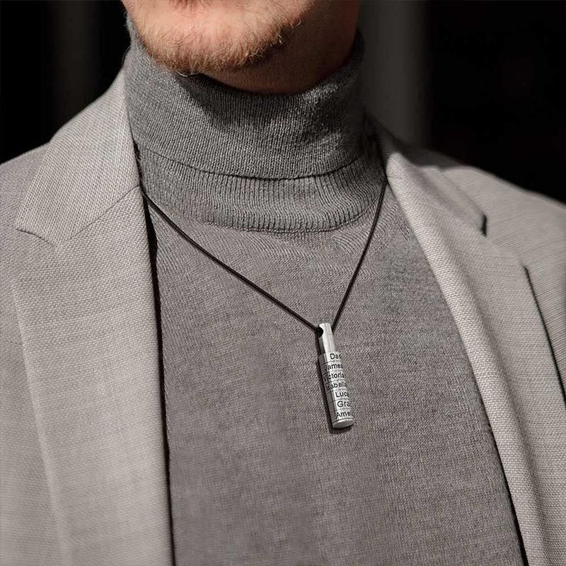 For Father - Cylinder Beads Name Custom Necklace