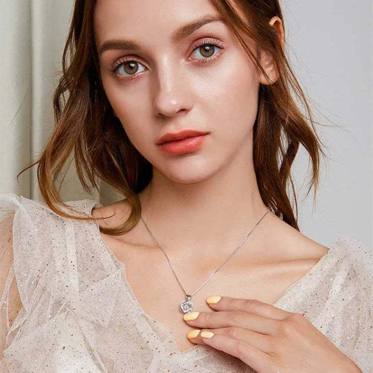 For Granddaughter - S925 Side by Side or Miles Apart We're Connected by Heart Love Knot Necklace