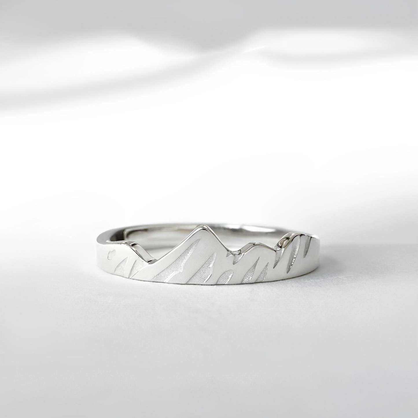 S925 Keep Climbing Mountain Rings
