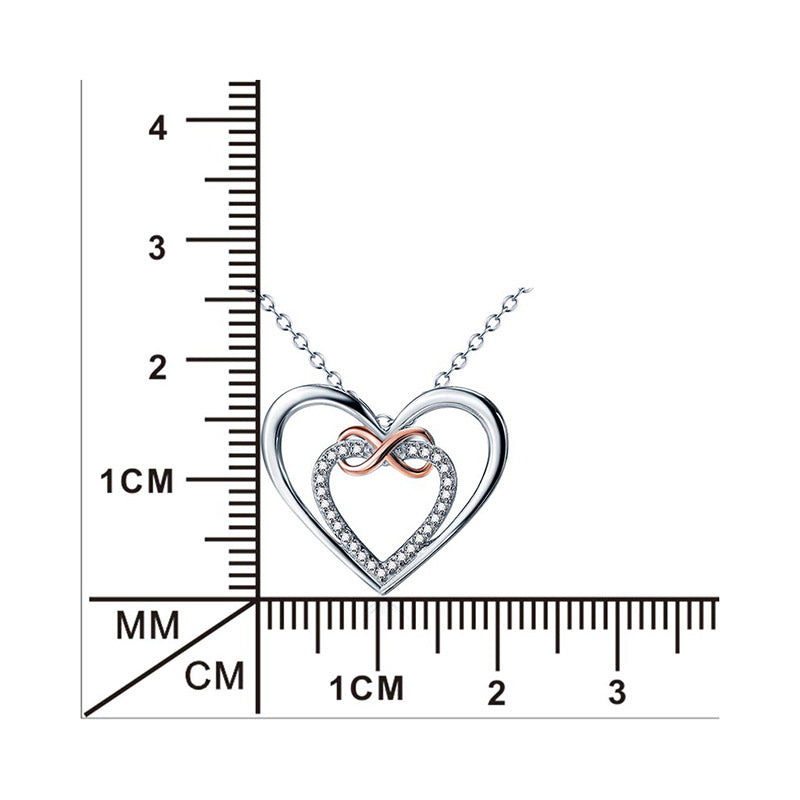 For Granddaughter - S925 Always Keep Me in Your Heart for You are Always in Mine Two hearts Infinity Necklace