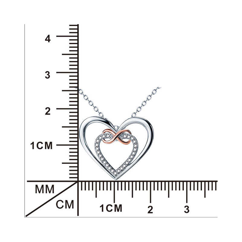 For Granddaughter - S925 Always Keep Me in Your Heart for You are Always in Mine Two hearts Infinity Necklace