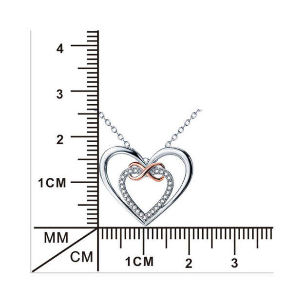 For Granddaughter - S925 Always Keep Me in Your Heart for You are Always in Mine Two hearts Infinity Necklace