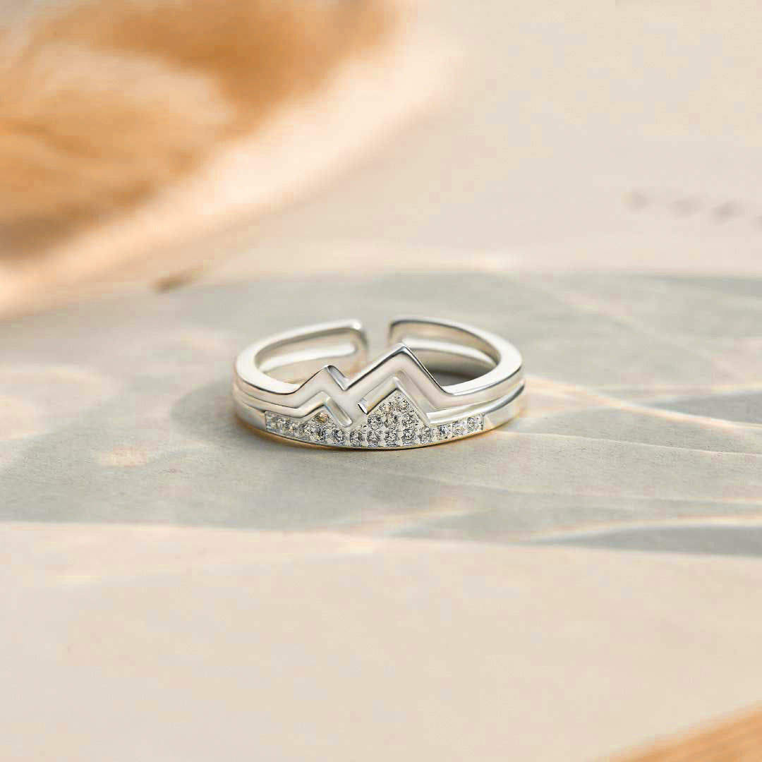 For Daughter - S925 Life May not Get Easier but You Always Get Stronger Climb Pave Mountain Ring