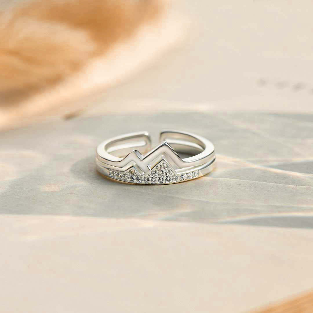 For Daughter - S925 Life May not Get Easier but You Always Get Stronger Climb Pave Mountain Ring