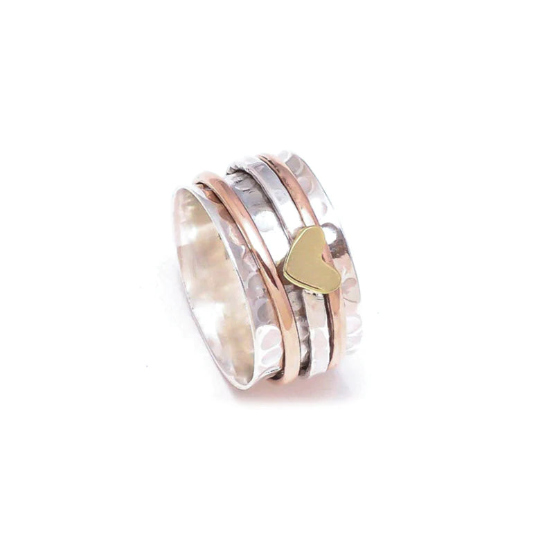 For Self - S925 Love Yourself Unconditionally Love Spinner Heart Ring